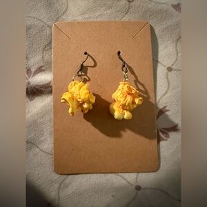 Handmade cheddar cheese popcorn earrings